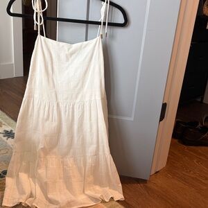 White Sleeveless Midi Dress